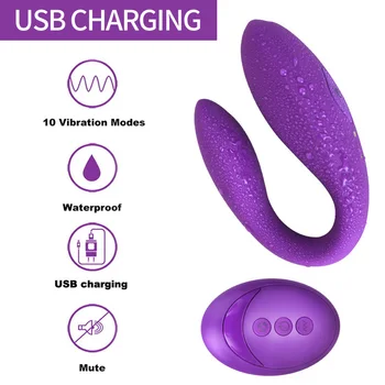 Bezdrôtové Vibrátor Dospelých, Hračky Pre Páry USB Nabíjateľné Vibrátor G-Spot U Silikónové Stimulátor Dvojité Vibrátory sexuálnu Hračku Pre Ženy