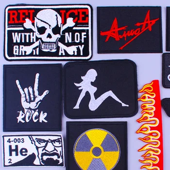 Pulaqi Hippie Lebky Patch Žehlička Na Rock Patch Joker Vyšívané Škvrny Na Oblečenie Bunda Textílie Kapela Metalu Nášivka Odznak