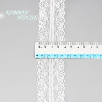 (10 metrov/rolka) 40 mm-Biele Čipky textílie Popruhu DIY vlasové doplnky, Oblečenie, dekorácie, kvetinová baliaci materiál