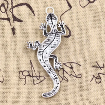 4pcs Charms Stenu Lizard Gecko 72x32mm Antique Silver Farba Prívesky KUTILOV, Remeselníkov, Takže Zistenia Ručne vyrábané Šperky Tibetskej