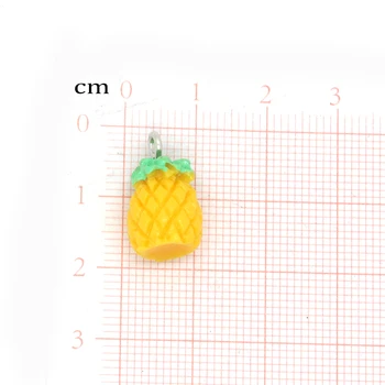 10pcs 3D Simulácia Ananás Náušnice Ovocie Charms Roztomilý Cabochon Náramok Potravín Prívesky Príslušenstvo DIY Pre Šperky, Aby