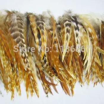 100ks/veľa Grizzly kohút Sedlo Hackle Perie, 5-6inch Prírody Perie pre predlžovanie vlasov indiáni headdress šaty plavidlá