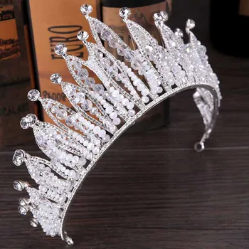 Luxusné Crystal Drahokamu Veľké Svadobné Tiaras a Korunná Princezná, Kráľovná Sprievod Headpiece Šperky, Svadobné Nevesty Vlasy Príslušenstvo BH