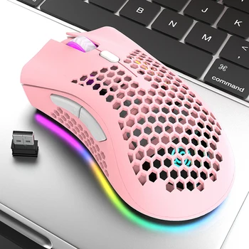 Bezdrôtová Herná Myš pre Notebook, POČÍTAČ, Notebook Farebné Žiariace 2.4 G Nabíjateľný RGB Svetlo Duté Z Myš pre Hráčov
