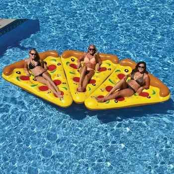 180 cm Letné Nafukovacie Pizza Plátok Bazéne Pláva Pvc Bazén Plávajúce Posteľ Mora Matrac Pre Strany Childen Dospelých Vodné Hračky