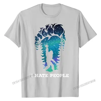 Bigfoot prostredníkom Neznášam Ľudí Sasquatch funny T-Shirt T-Shirt Najnovšie Mládež Tshirts Bavlna Topy T Jedinečné Tričko