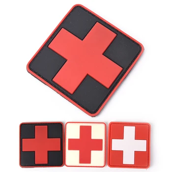 3D PVC, Gumy Červený Kríž, pod Vlajkou Švajčiarsko Švajčiarsky cez Zdravotník zdravotnícky Záchranár Taktické Odznak