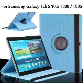 Puzdro Pre Samsung Galaxy Tab S 10.5 T800 T805 Karty 10.5 palcový SM-T800 SM-T805 Otáčanie 360 Flip PU Kožené Prípad Tabletu