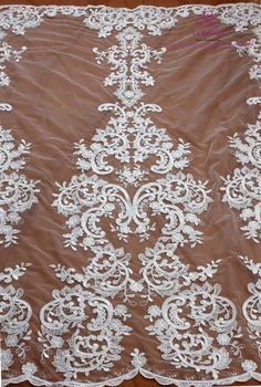 La Belleza Slonoviny hodváb s jasnými flitrami veľké pattener svadobné šaty textílie, čipky 53