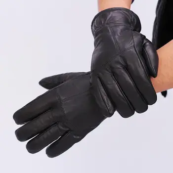 Noví ľudia, z ovčej rukavice originálne kožené rukavice pre mužov zimné Outdoorové teplé kožušiny zahusťovanie tepelnej patchwork rukavice