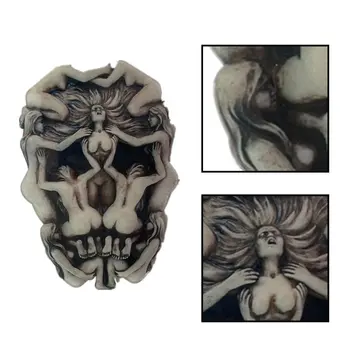 *Gotický Smrti Lebky nástenná maľba Nahé Ženy, Plastické 3D Starožitné Kosť Povrch Viktoriánskom Štýle Halloweenu Kostra Hlavy Ľudskej Lebky Socha