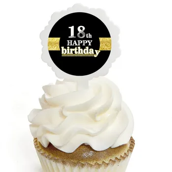 Amawill 6pcs/veľa 16 18 21 30 40 50 60 70 80 90 Happy Birthday Cupcake Mulčovače Narodeniny Nálepky Dospelých Narodeninovej Párty Dekorácie