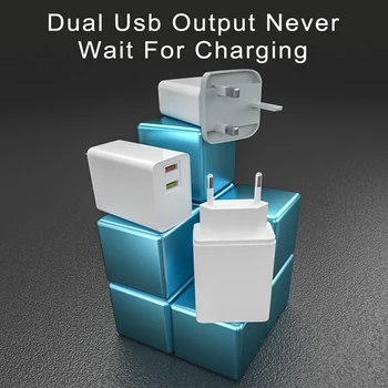 NAISU 12W Rýchle Nabíjanie Adaptéra Dual USB EÚ a USA UK Zástrčku Sieťovej Nabíjačky Pre Iphone Huawei Samsung Xiao Telefón Príslušenstvo