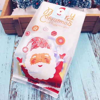 25Pcs 23*8.5 cm Vianočné Cukrovinky Cookies Pack Taška Nový Rok, Darček Taška Vianoce, Santa Claus Darček Sušienky Plastové Tašky Pre Party Decor
