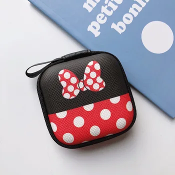 7.5*7,5 cm Disney Mickey Cartoon mince kabelku minnie chlapec dievča mince taška headset skladovanie taška nabíjačka, dátový kábel úložný box Spojka