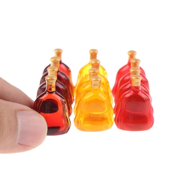 10Pcs domček pre bábiky Miniatúrne Fľaše Vína Predstierať, že Hrať Bábika Food Drink Doll House Príslušenstvo