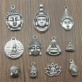 10pcs Charms Buddha Antique Silver Farba Sochu Budhu Prívesok Charms Budhizmus Budhu Charms Príslušenstvo Šperky