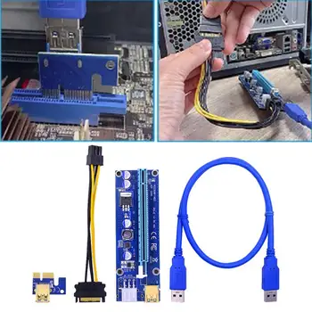 USB3.0 PCI-E Stúpačky Napájací Kábel Ovládač-free PCB je 1X až 16X 009s Stúpačky Rada Kábel Adaptéra Karty pre Banské GPU