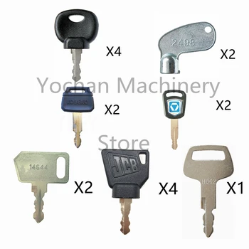 17Pcs Kľúč Zapaľovania Pre Jcb XCMG Kobelco Terex Pre Hyundai Bager