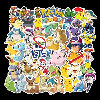 50pcs Pokemon Anime Nálepky Cartoon chranenim Notebook električke Nálepky Pikachu Psyduck Gengar Deti Hračky pre Chlapcov