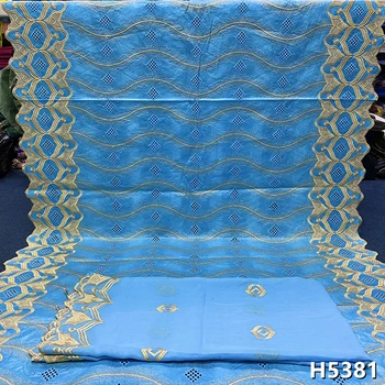 2022 Nový Príchod Afriky Bazin Riche Getzners Textílie S Kamene Výšivky Bazin Čipky Textílie Pre Nigérijský Svadobné Party HJ5381