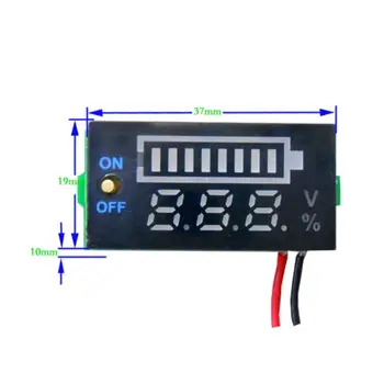 12V Auto Olovené Batérie Kapacity Ukazovateľ Voltmeter Moc Tester s vypínačom