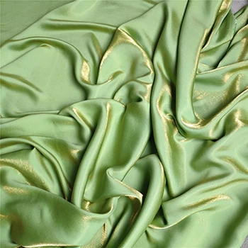 Mercerized Bavlna Hodvábny Satén Textílie Zelené zlato Gradient DIY Dekor Kungfu Vyhovovali Pyžamo Tričko Cheongsam Šaty Návrhára Textílie