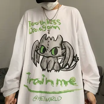 Emo, Gothic Graphic Tee Egirl Anime Tlač Žena T-shirts Harajuku Grunge, Punk Nadrozmerné BF Topy Hip Hop Streetwear Alt Oblečenie