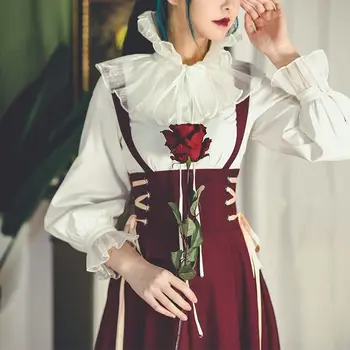 Francúzsky Ročník Viktoriánskej Sukne Ženy Elegantné Krajky-up Dizajnér Dlhý Pás Sukne kórejský Módne Súd Retro Bežné Party Oblečenie