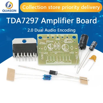 1set TDA7297 zosilňovač rada náhradné diely dc 12v stupeň 2.0 duálne kódovanie zvuku dátový 15w elektronické diy kit Študent vzdelávacie laboratórium