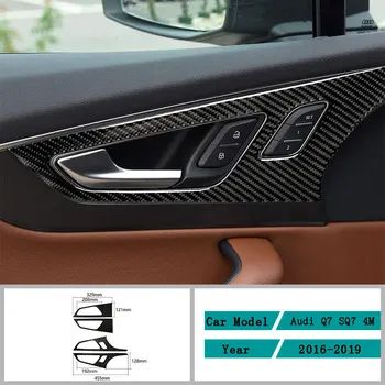 Carbon Fiber Auto Príslušenstvo, Interiérové Dvere, Rukoväť, Rám Úprava Obtlačky Kryt Výbava Samolepky Pre Audi Q7 SQ7 4M 2016-2019