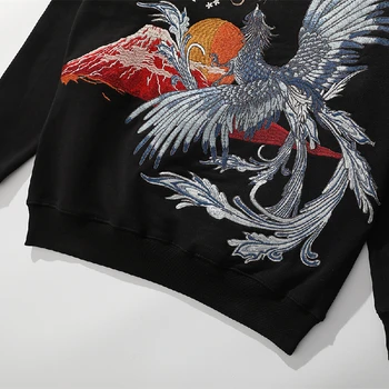 Japonský Štýl Dragon Phoenix Nádherné Výšivky S Kapucňou, Módne Mužov Harajuku Streetwear Pulóver Mikina S Kapucňou, Čínskej