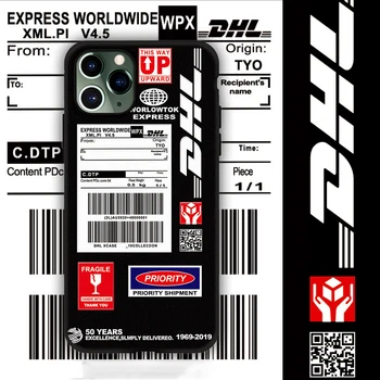 Horúce DHL Express 50. Výročie Edition Štítok puzdro pre iPhone 12 11 Pro X XS MAX 7 8 plus luxury 3D Peeling, mäkký silikónový kryt