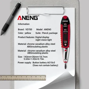 Prenosné Digitálne Test Ceruzka Multifunkčné AC DC 12-250V Tester Elektrických LCD Displejom Napätie Detektora Testovacie Pero na Krupina