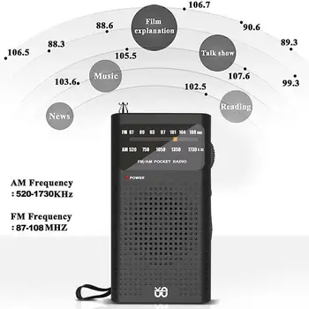 Full band FM/AM analógové rádio Vrecko prenosné rádio M6Q6