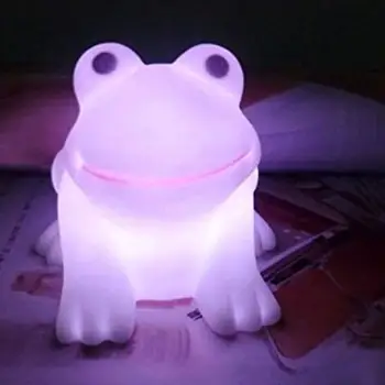 Montessori Žaba Tvar 7 Zmena Farby Dekorácie LED Nočné Lampy