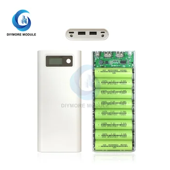 DIY Kit 8*18650 Power Bank Prípade Dual USB Digitálny Displej LCD 18650 Batérie, Držiak na Nabíjanie Úložný Box bez Batérie