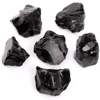 Prírodné Hrubý Čierny Obsidián Surové Rock Kameň Liečivý Kryštál