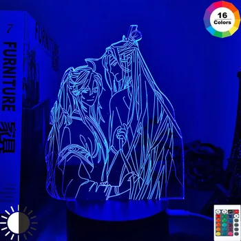 Akrylových 3d Svetlo BL Mo Dao Zu Shi Lampa na Lôžko Izba Dekor Dotykový Snímač Farebné Led Nočné Svetlo Lampy Mo Dao Zu Shi Lan Zhan