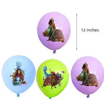 Disney Deti Strana Navrhne Raya Posledný Drak Anime Kreslený Obrázok Bábiky Balón Pozadie Banner Vňaťou Tuk Deti Party Set