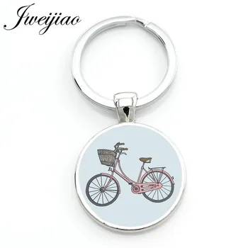 JWEIJIAO I Love My Bike keychain ročníka, požičovňa bicyklov Cyklistické športové milenec kľúčových reťazca krúžok držiak muži ženy šperky Vlastné SP426