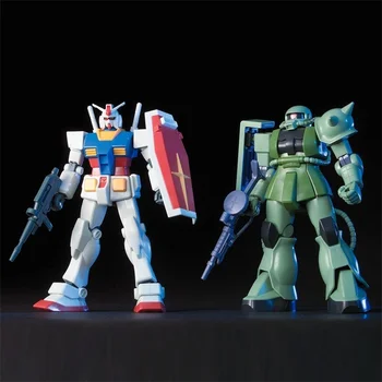 Bandai Gundam Model Auta Anime Obrázok HGUC 1/144 RX-78-2 VS Zakuⅱ Akčné Figúrky Zberateľskú Starter Set Hračky, Darčeky pre Deti