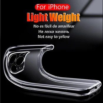 Shockproof Silikónové Jasné, Telefón puzdro Pre iPhone 13 Pro Max 12 11 Mini Objektív Fotoaparátu Sklo 7 8 6 X Plus XR XS Soft Zadný Kryt Prípade