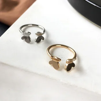 Kórejský Zlato Duté Motýľ Krúžok pre Ženy Nastaviteľné Otvorený Dizajn Pripraviť Motýľ Krúžok Svadobné Šperky Darček