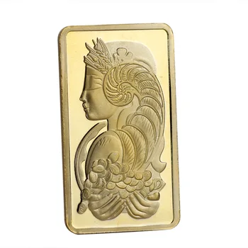 24K Swiss Bohyňa Bohatstva Gold Bar Pamätné Mince, Zlaté Mince Remesiel Kolekcia pozlátená Bar