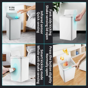 Inteligentný Indukčné Koša Vedro Odpadky Vyhodia Do Kontajnera Pre Spálne, Kúpeľňa Elektrický Smart Typ Dotyk Papier Kôš Koša