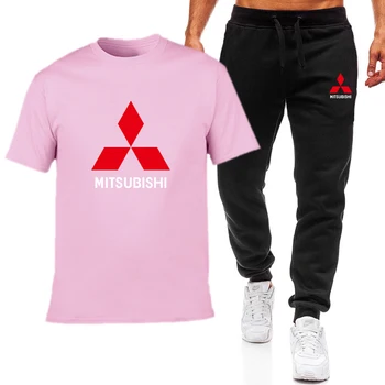 2021 Lete pánske T-Shirt Mitsubishi Logo Bavlna Okrúhlym Výstrihom, Krátke Rukávy Fitness Športové Nohavice Módne Bežné Nosenie, pánske Oblek