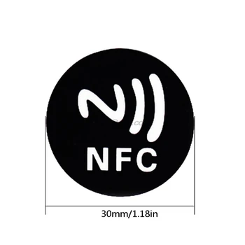 6PCS Čierny Univerzálny Anti Kovové Nálepky NFC Ntag213 Značky NTAG 213 Kovový Štítok Odznaky Token pre Inteligentné Mobilné Telefóny