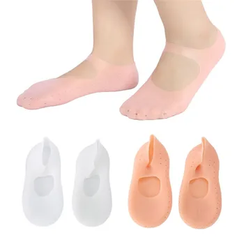1Pair Hydratačné Anti Crack Unisex Nohy Chránič S Otvorom Odumreté Odstránenie Priedušné Ponožky, Silikónové