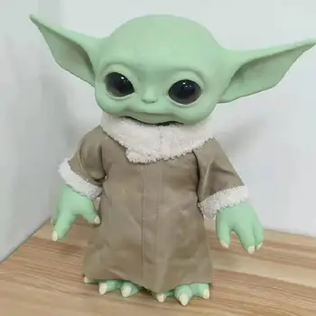 Disney Baby Yoda Kawaii Bábika Ozdoby 27 cm Star Wars Majster Yoda Obrázok Pvc Detí Hnuteľného Bábika Model Hračka Chlapec Nový Rok Darček